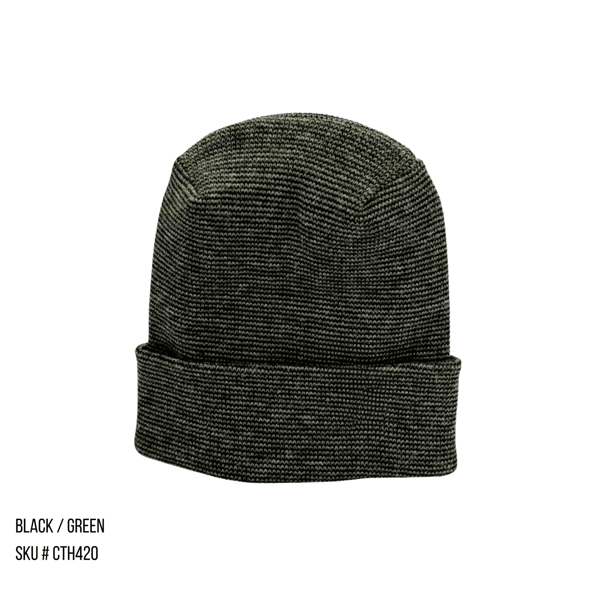 TBF PRO Beanie, Featuring the H-Stitch, Fusion, Brown/Green The Beanie Factory The Beanie Factory USA bulk wholesale winter beanies.