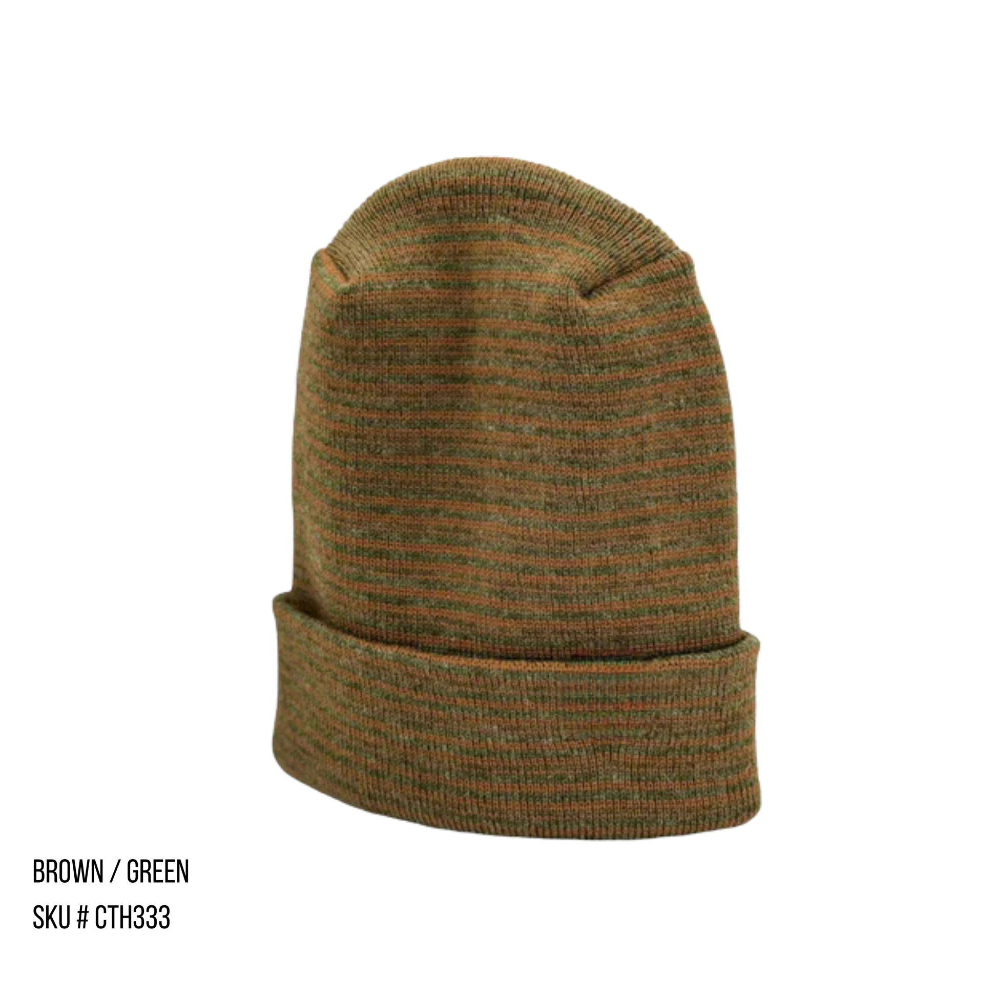 TBF PRO Beanie, Featuring the H-Stitch, Contrast, Brown/Green