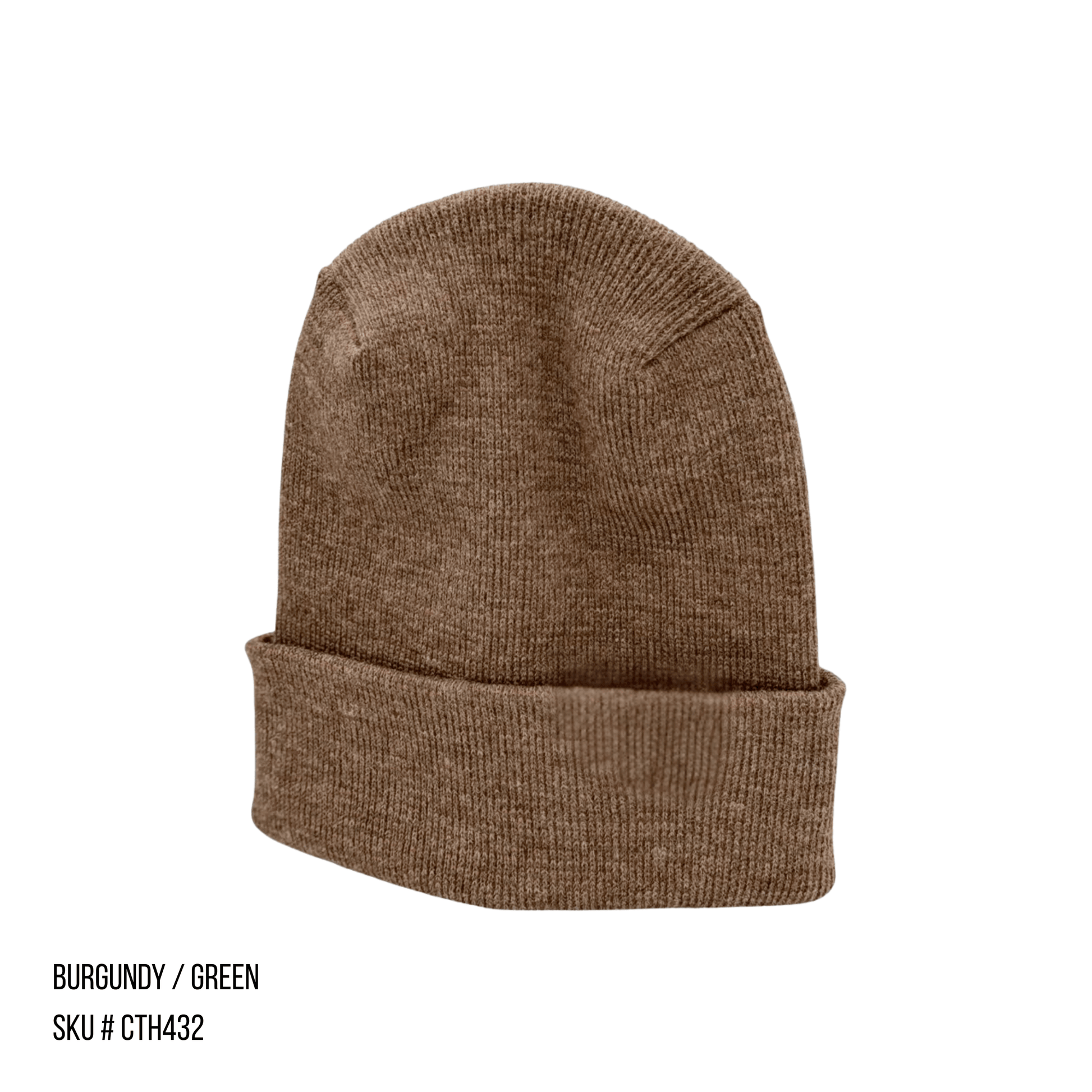 TBF PRO Beanie, Featuring the H-Stitch, Fusion, Brown/Green The Beanie Factory The Beanie Factory USA bulk wholesale winter beanies.