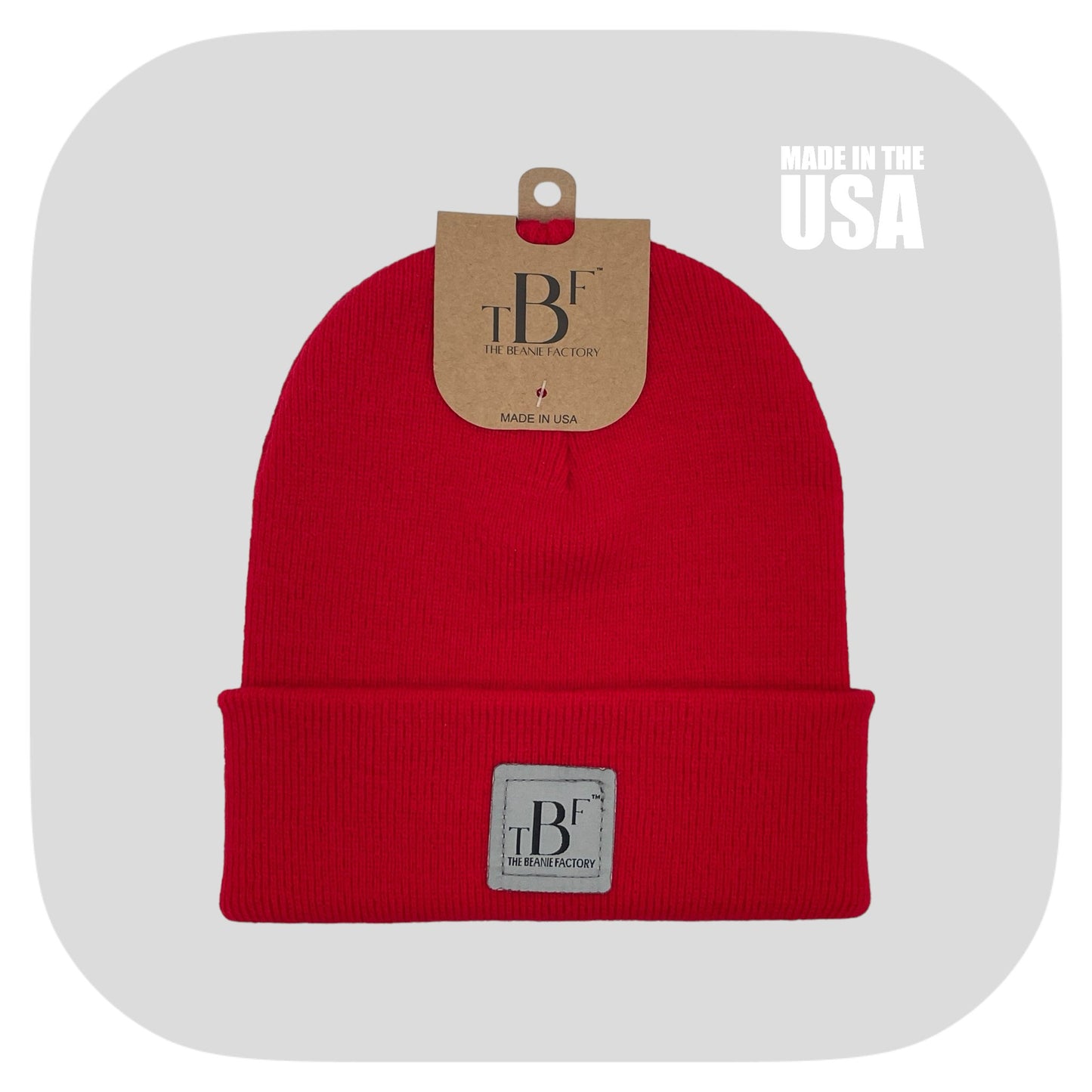The Beanie Factory Cuffed Winter Hat, Made in U.S., Green Beanie - The Beanie Factory