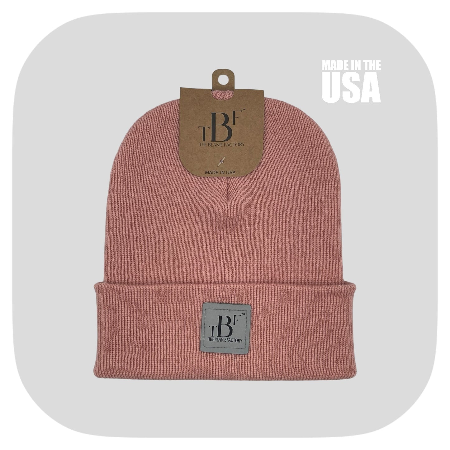 The Beanie Factory Cuffed Winter Hat, Made in U.S., Green Beanie - The Beanie Factory