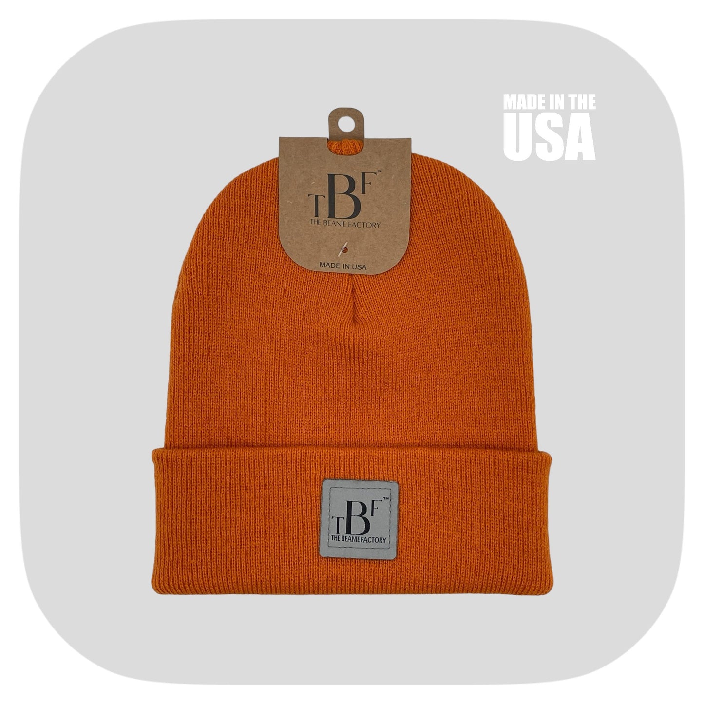 The Beanie Factory Cuffed Winter Hat, Made in U.S., Green Beanie - The Beanie Factory
