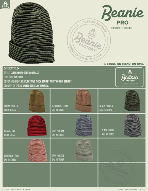 TBF PRO Beanie, Featuring the H-Stitch (Contrast)