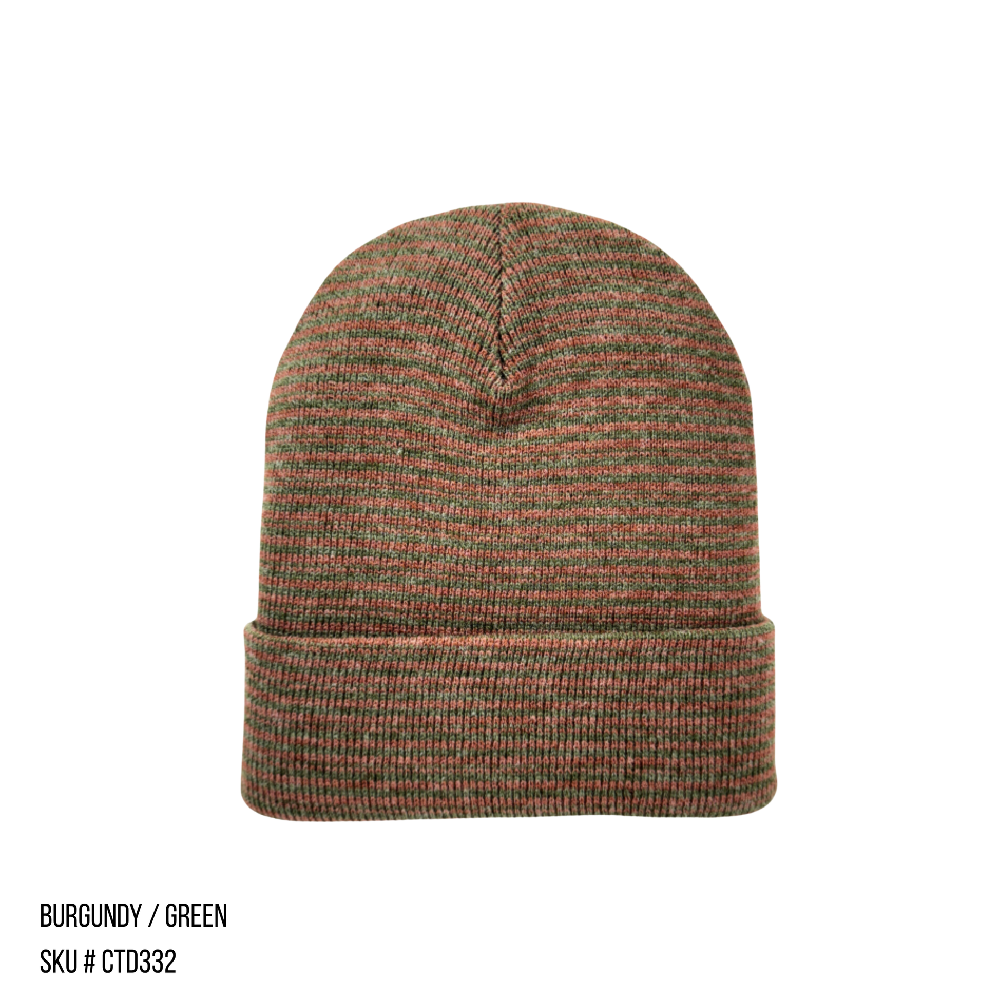 Beanie Flex Contrast Cuffed Brown/Green