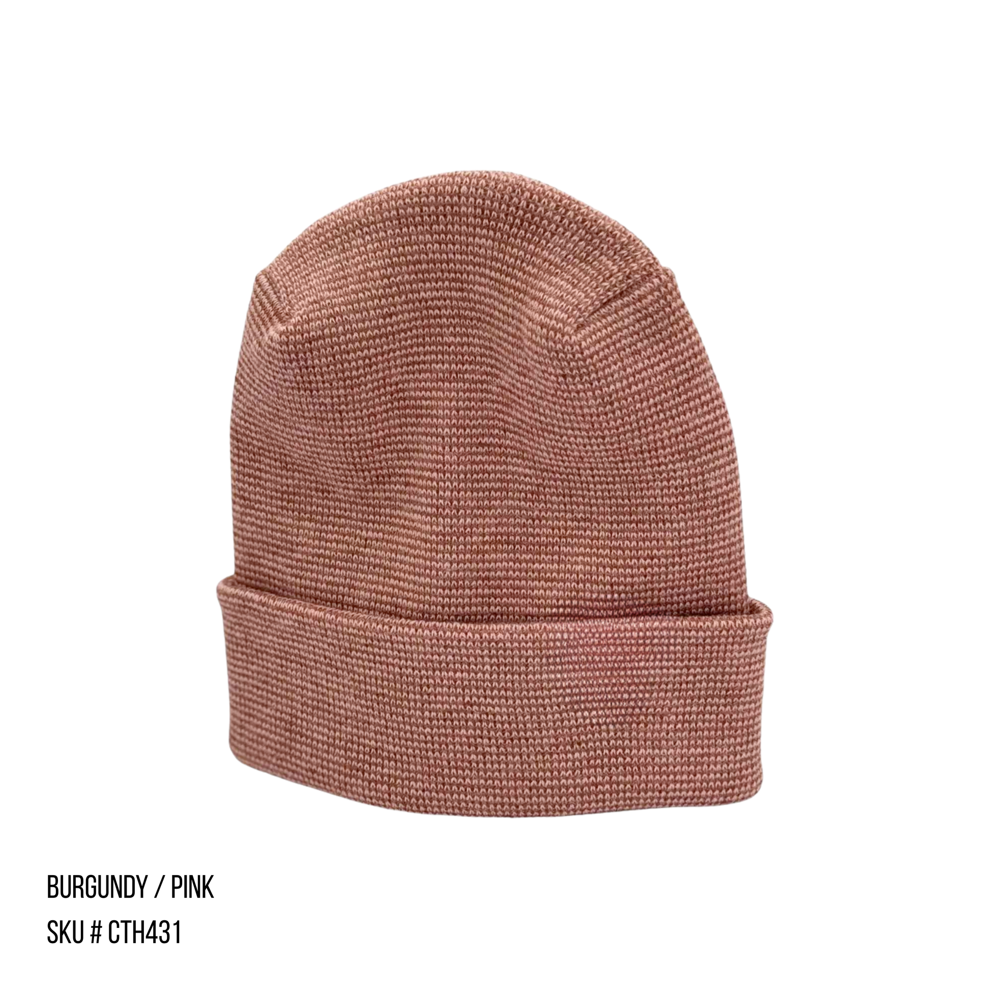 TBF PRO Beanie, Featuring the H-Stitch, Fusion, Burgundy/Pink