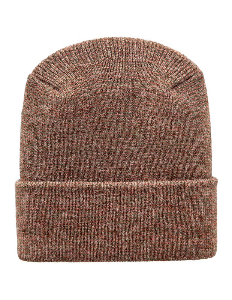 Cuffed Beanie - Circular knit  Winter Hat - H-Stitch - Fusion - Burgundy / Green