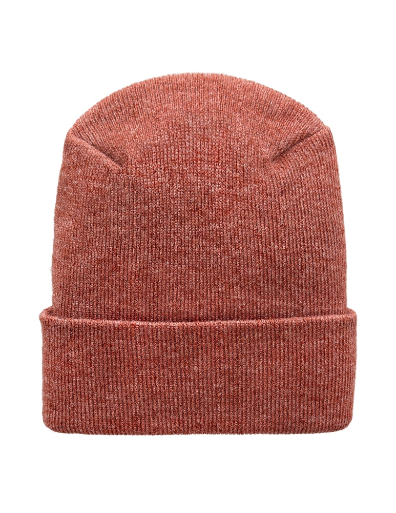 Cuffed Beanie - Circular knit  Winter Hat - H-Stitch - Solid - Burgundy
