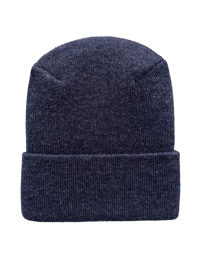 Cuffed Beanie - Circular knit  Winter Hat - H-Stitch - Solid - Denim