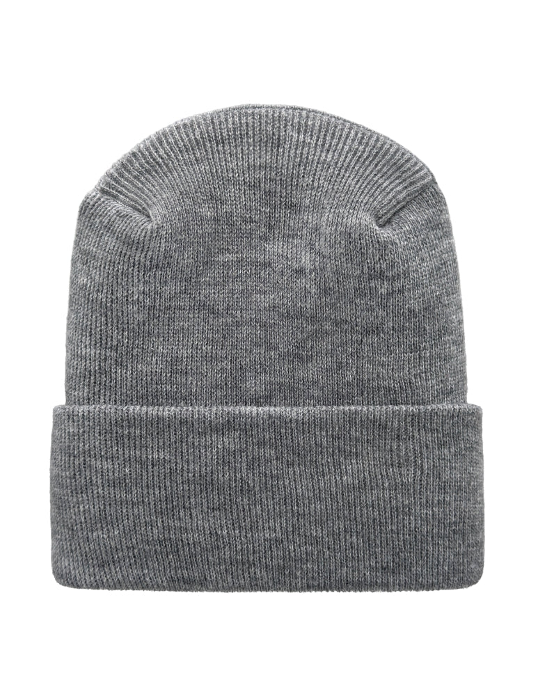 Cuffed Beanie - Circular knit  Winter Hat - H-Stitch - Solid - Gray