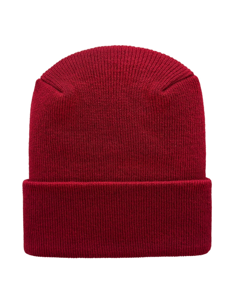Cuffed Beanie - Circular knit  Winter Hat - H-Stitch - Solid - Maroon