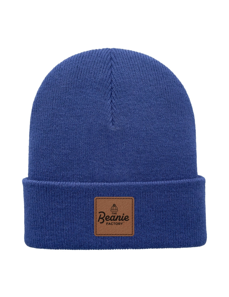 Cuffed Beanie - Circular knit  Winter Hat - Traditional - Solid - Blue