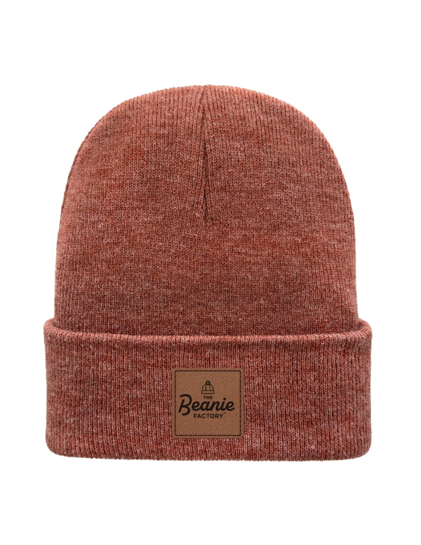 Cuffed Beanie - Circular knit  Winter Hat - Traditional - Solid - Burgundy