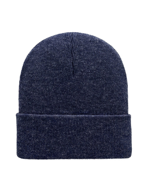 Cuffed Beanie - Circular knit  Winter Hat - Traditional - Solid - Denim