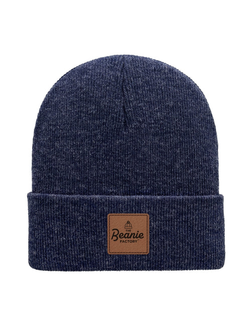 Cuffed Beanie - Circular knit  Winter Hat - Traditional - Solid - Denim