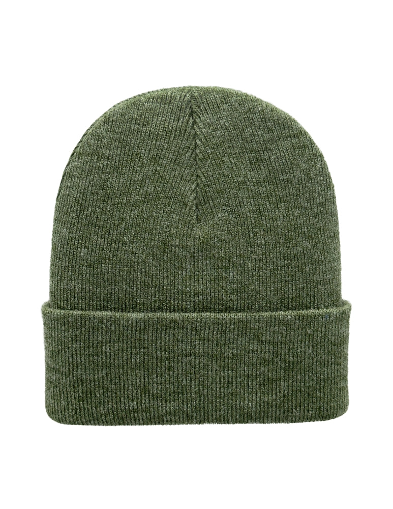Cuffed Beanie - Circular knit  Winter Hat - Traditional - Solid - Green