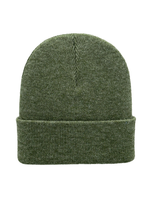 Cuffed Beanie - Circular knit  Winter Hat - Traditional - Solid - Green
