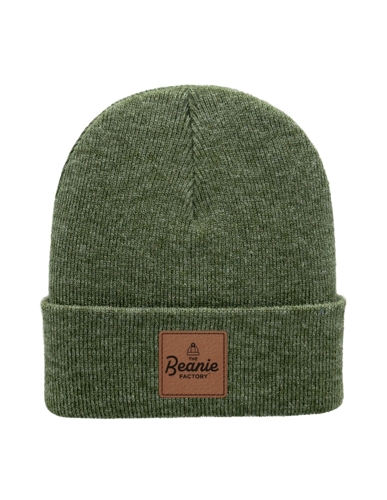 Cuffed Beanie - Circular knit  Winter Hat - Traditional - Solid - Green