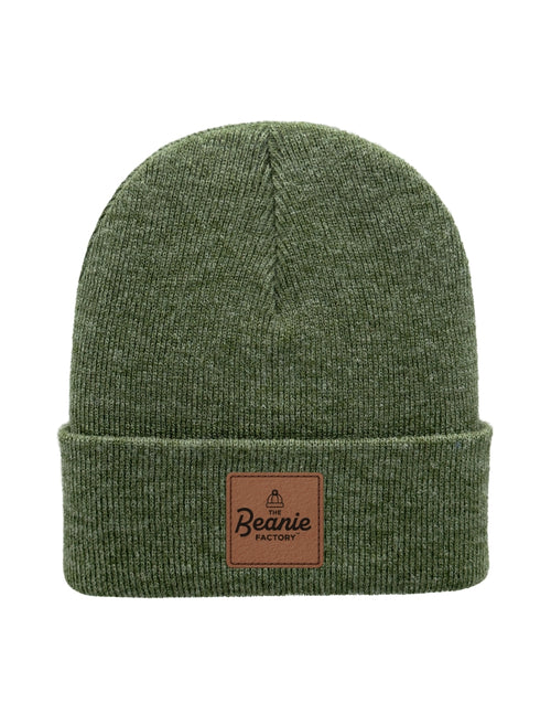 Cuffed Beanie - Circular knit  Winter Hat - Traditional - Solid - Green