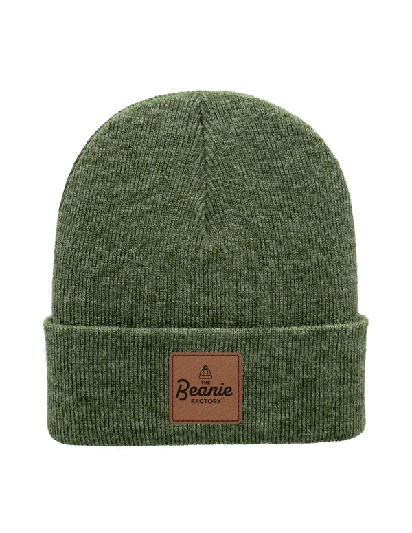 Cuffed Beanie - Circular knit  Winter Hat - Traditional - Solid - Green
