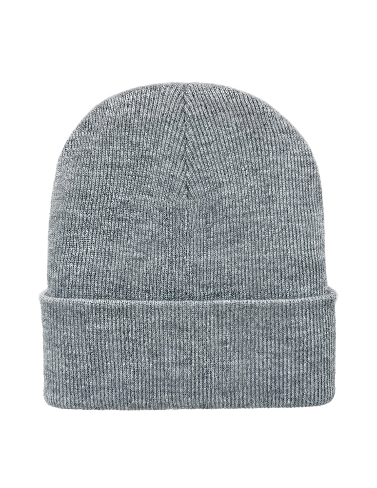 Cuffed Beanie - Circular knit  Winter Hat - Traditional - Solid - Gray