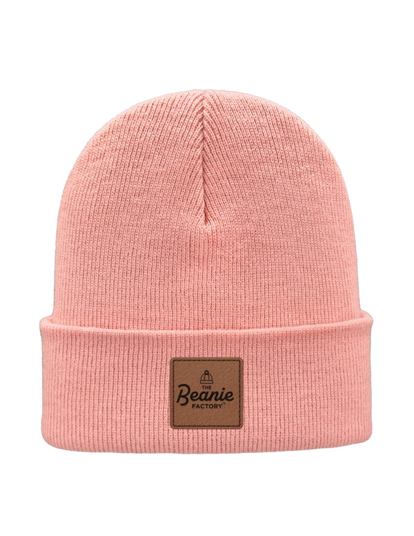 Cuffed Beanie - Circular knit  Winter Hat - Traditional - Solid - Pink