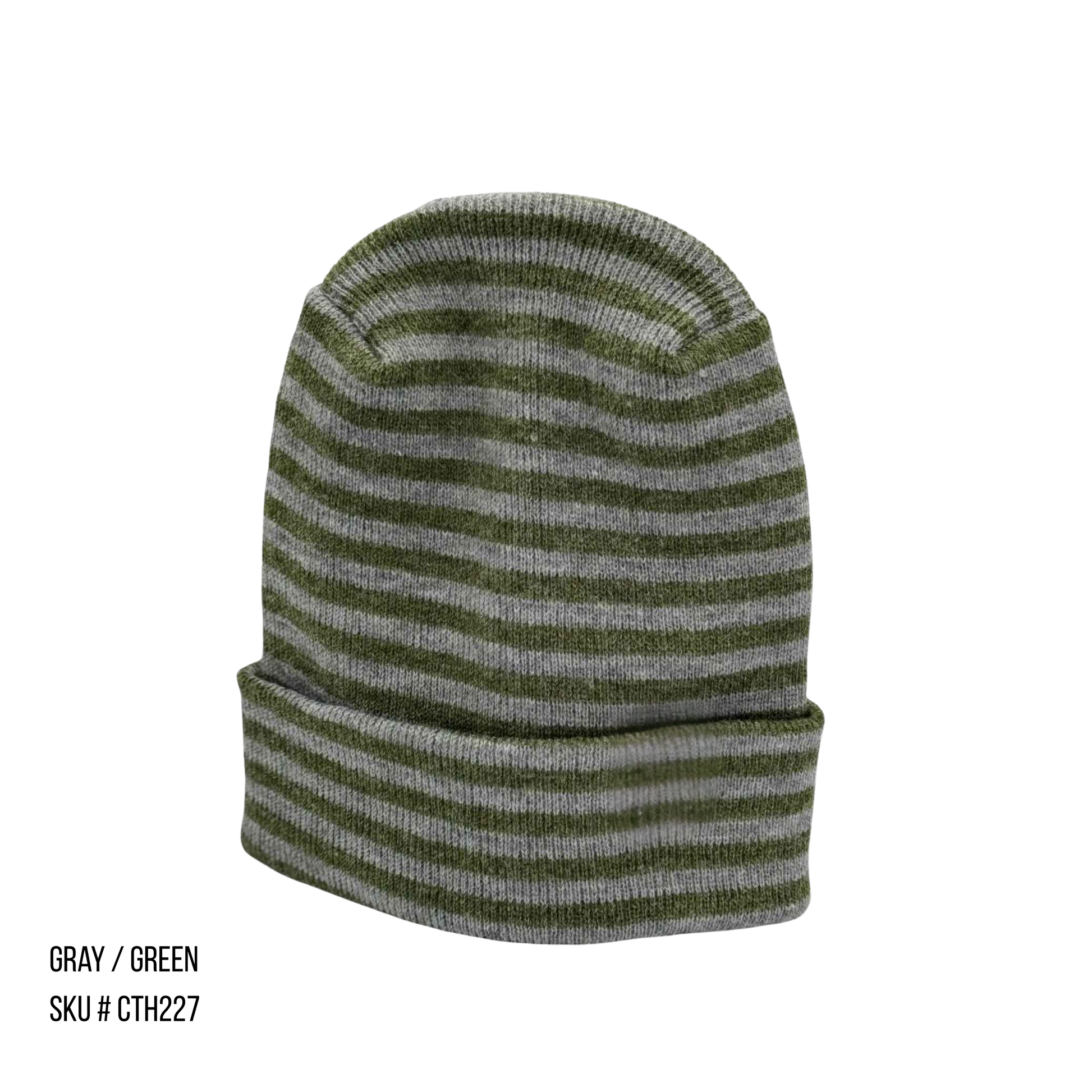 TBF PRO Beanie, Featuring the H-Stitch, Roro Gray/Green