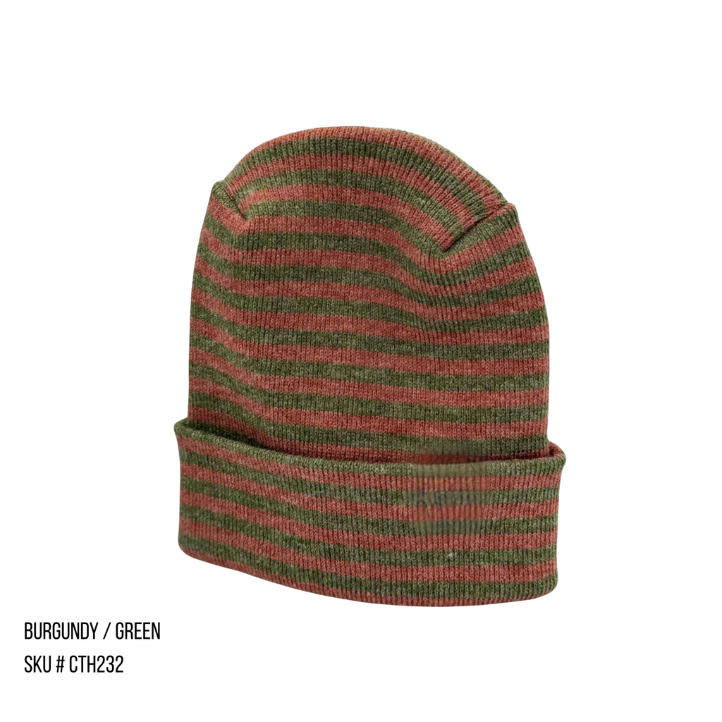 TBF PRO Beanie, Featuring the H-Stitch, Roro Burgundy/Green