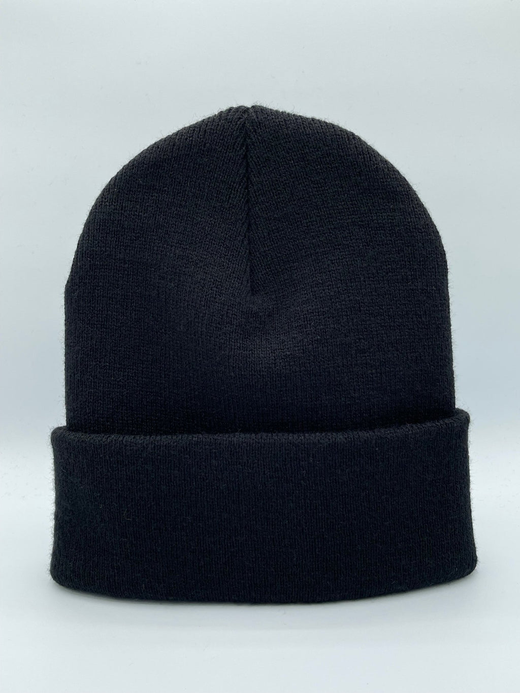 Blank Beanie Factory Cuffed Winter Hat, Wholesale price, Premium Quality, Black, Made in U.S.A - The Beanie Factory