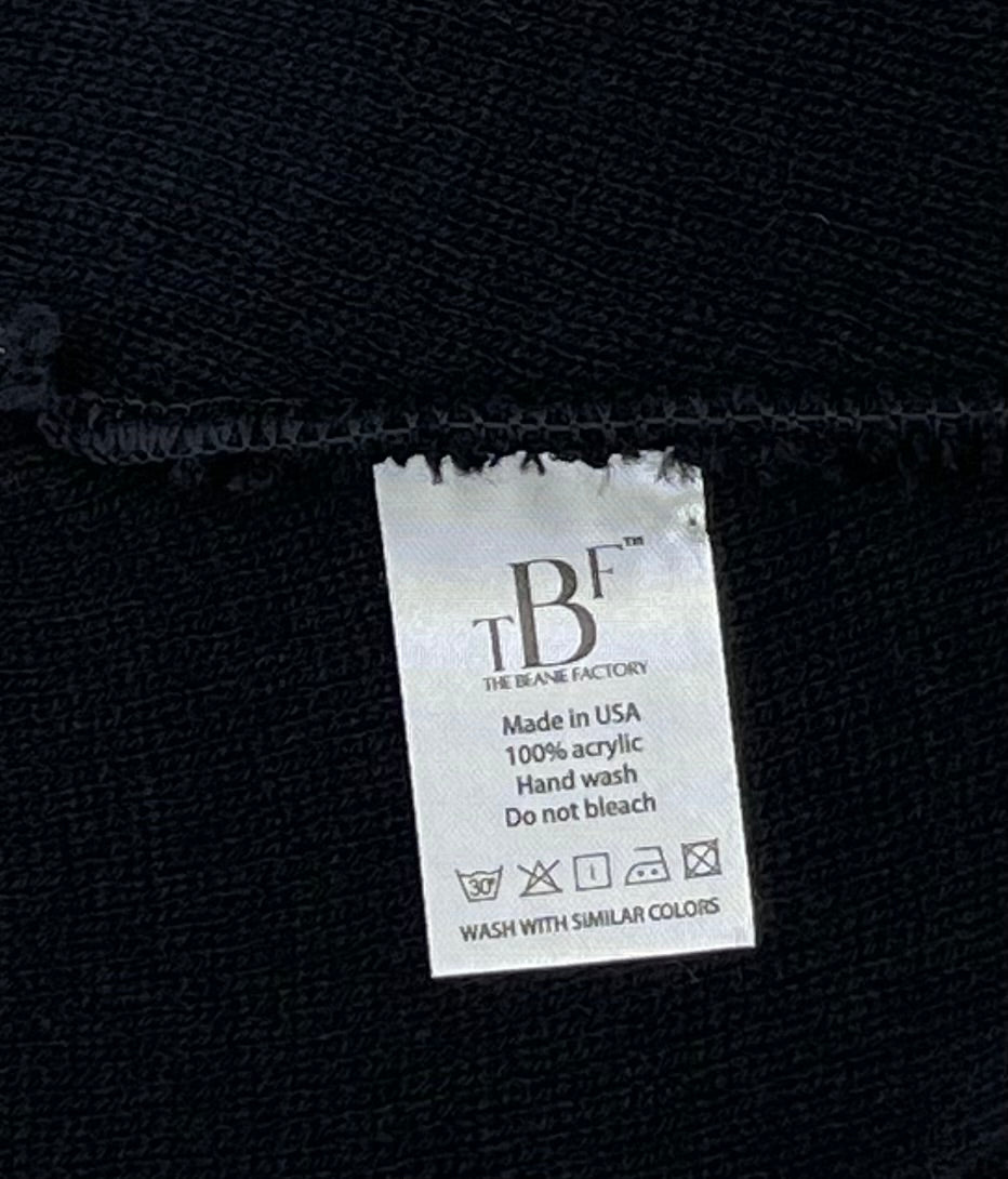 Blank Beanie Factory Cuffed Winter Hat, Wholesale price, Premium Quality, Black, Made in U.S.A - The Beanie Factory