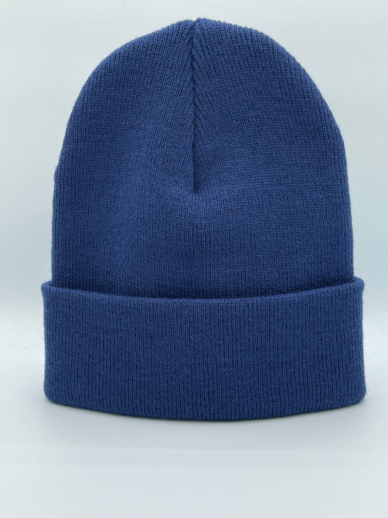 Blank Beanie Factory Cuffed Winter Hat, Wholesale price, Premium Quality, Blue, Made in U.S.A - The Beanie Factory