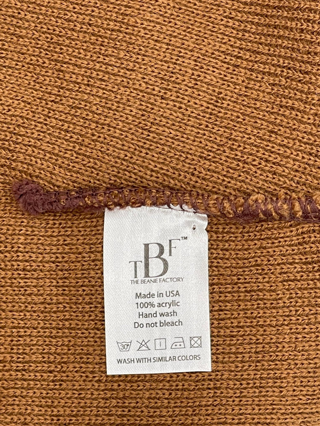 Blank Beanie Factory Cuffed Winter Hat, Wholesale price, Premium Quality, Brown, Made in U.S.A - The Beanie Factory