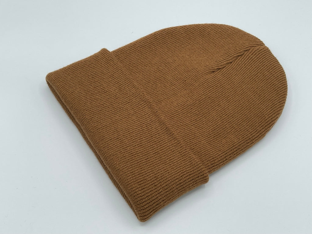 Blank Beanie Factory Cuffed Winter Hat, Wholesale price, Premium Quality, Brown, Made in U.S.A - The Beanie Factory