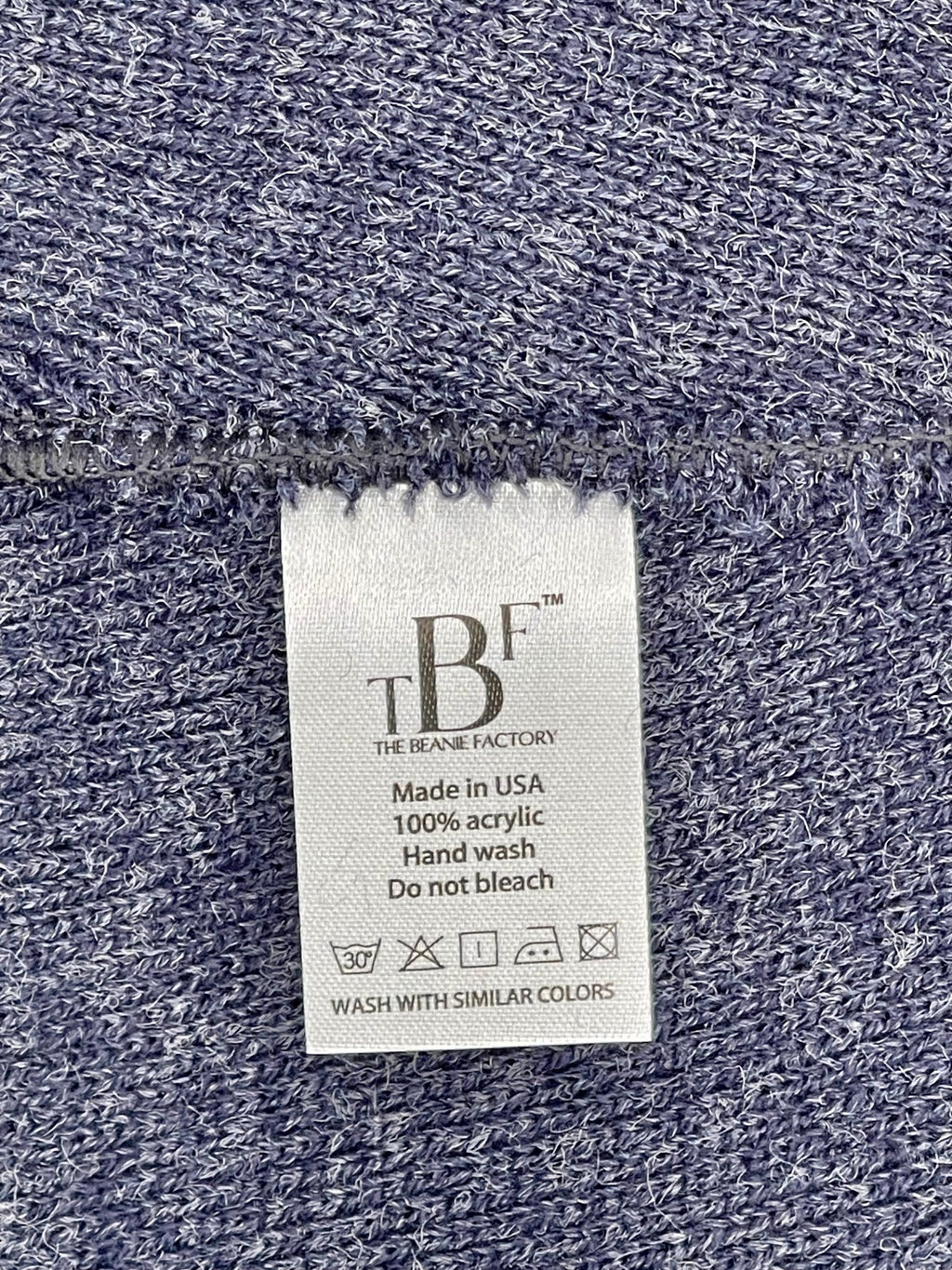 Blank Beanie Factory Cuffed Winter Hat, Wholesale price, Premium Quality, Denim Blue, Made in U.S.A - The Beanie Factory