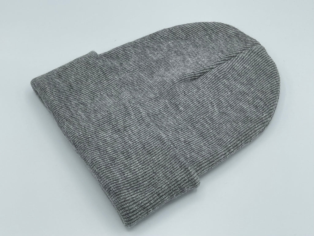 Blank Beanie Factory Cuffed Winter Hat, Wholesale price, Premium Quality, Gray, Made in U.S.A - The Beanie Factory