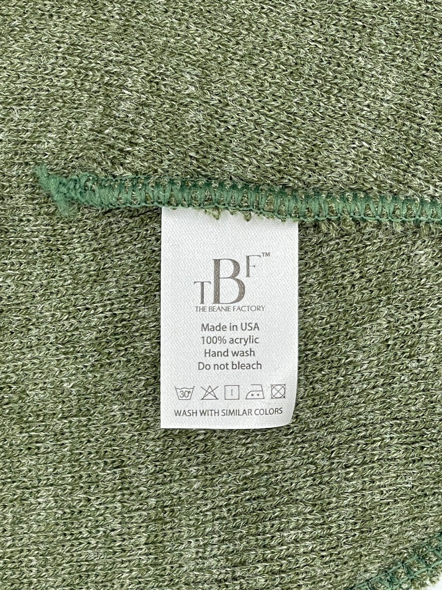 Blank Beanie Factory Cuffed Winter Hat, Wholesale price, Premium Quality, Green, Made in U.S.A - The Beanie Factory