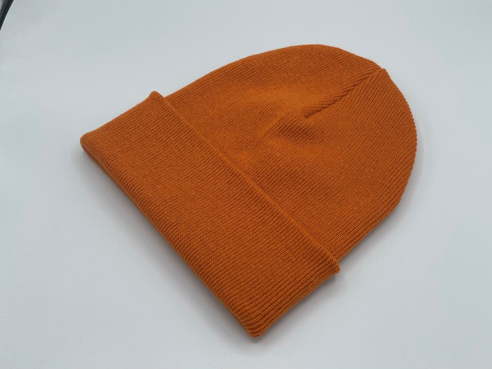Blank Beanie Factory Cuffed Winter Hat, Wholesale price, Premium Quality, Orange, Made in U.S.A - The Beanie Factory