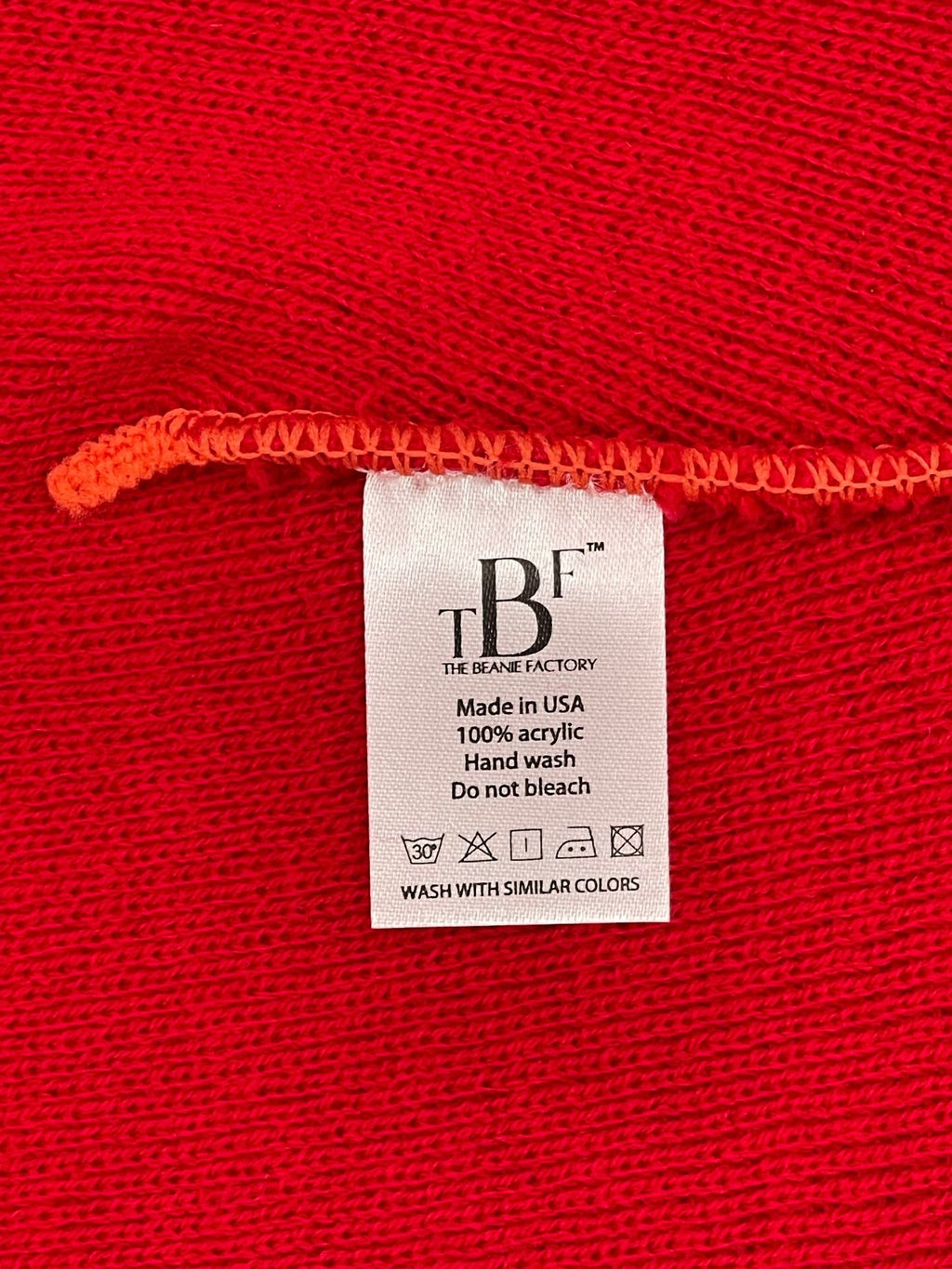 Blank Beanie Factory Cuffed Winter Hat, Wholesale price, Premium Quality, Red, Made in U.S.A - The Beanie Factory